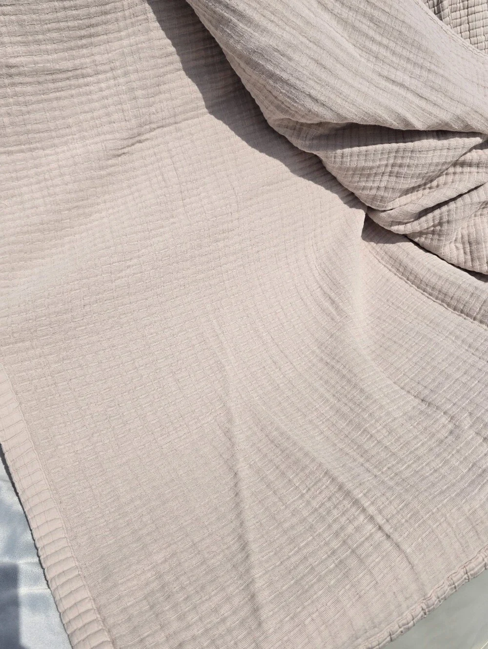 Quince King Ribbed Organic Cotton Coverlet Sham Set SAND DISCONTINUED COLOR